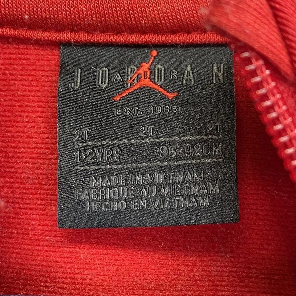 Nike Jordan Jumpman Track Jacket Kids 2T Red Black‎ Colorblock Full Zip Sporty